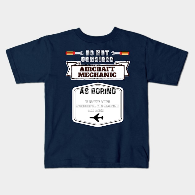 aircraft mechanic Kids T-Shirt by Mdath